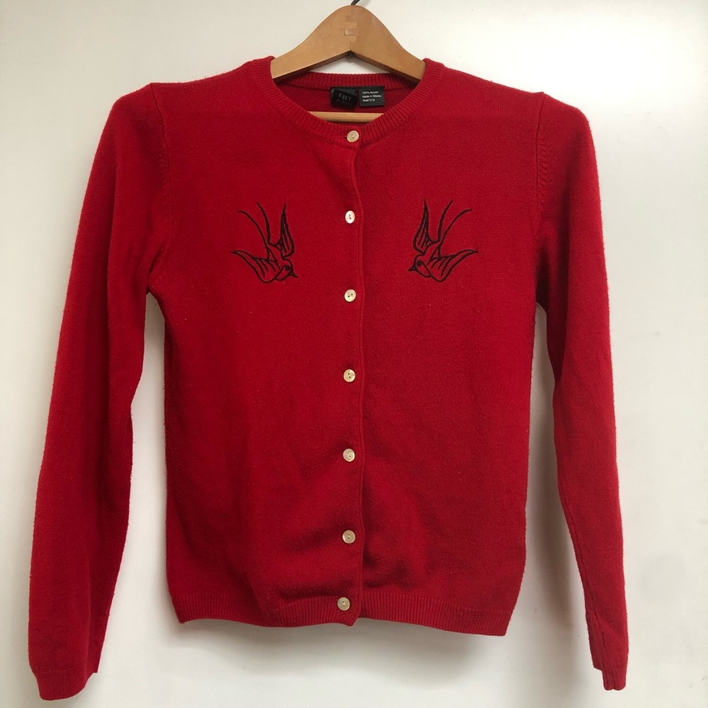 Rockabilly red cardigan